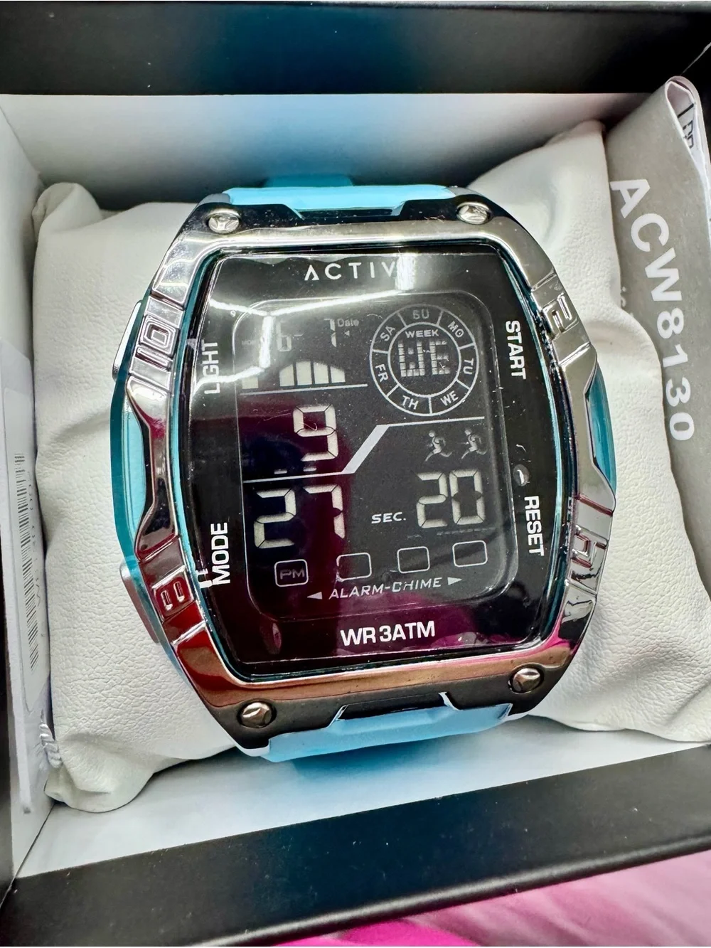 ACW8130-002 - Activa Zalix X INVICTA Digital Men’s Watch 46mm, Light Blue